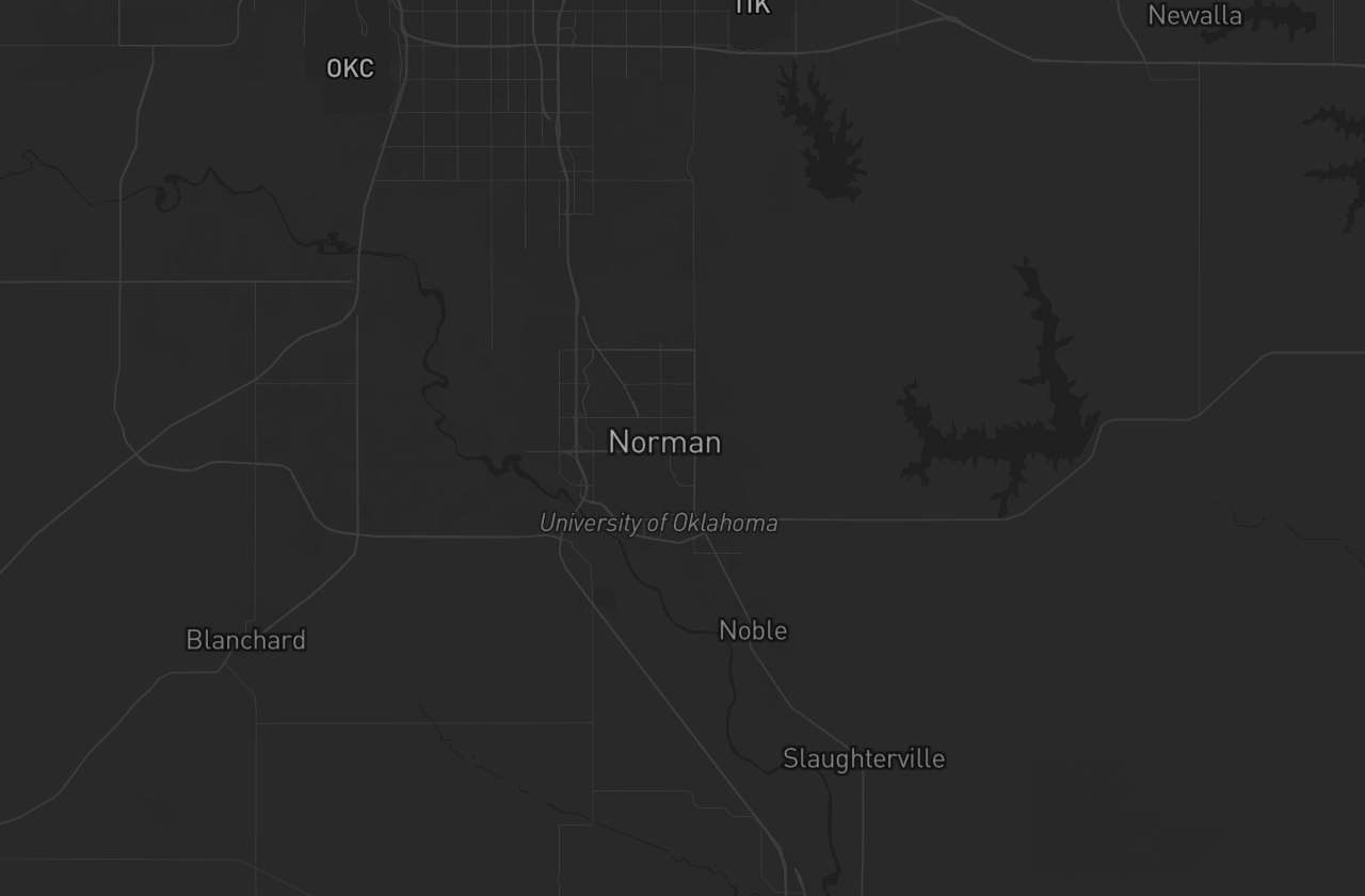 Map of Norman and Moore, Oklahoma